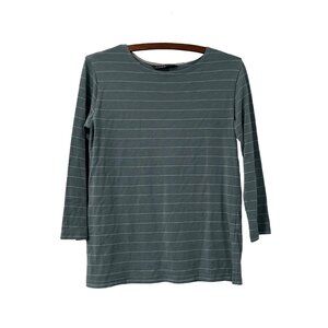 Free Fly Blue Striped Bamboo Relaxed 3/4 Sleeves Top Womens Size XSmall